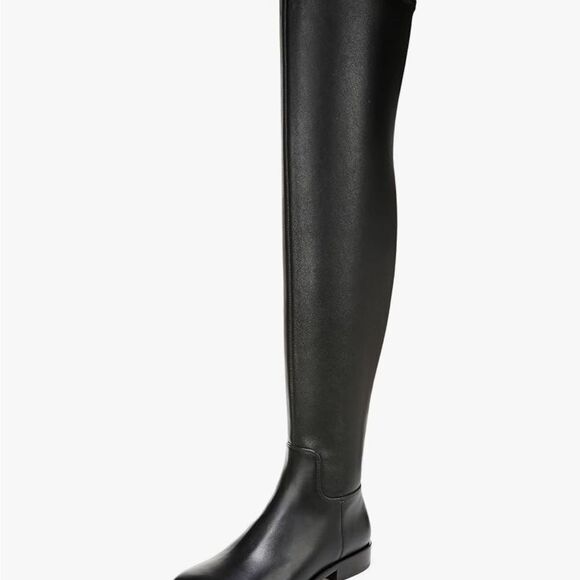 Black Over-the-Knee Leather Boots - Picture 1 of 1